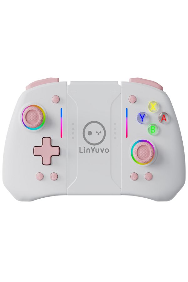 Choice-Pink LinYuvo KS42 Meteor Light Wireless Joy-pad with 8 Color RGB Lights for Switch/Lite/OLED, with P 1