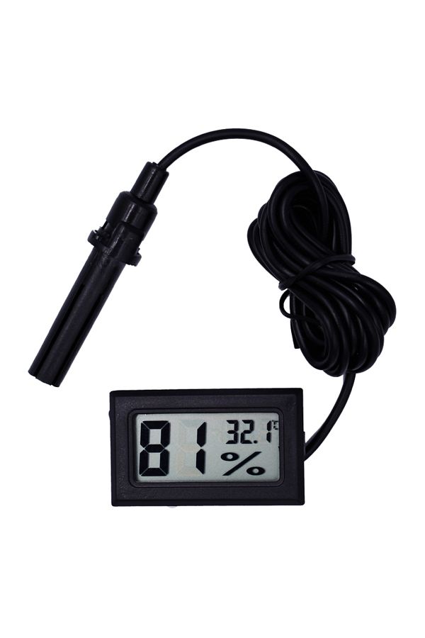 JUANJUAN-Black Mini Temperature Humidity Meter Digital LCD Indoor Convenient  Thermometer Hygrometer Gauge In 1