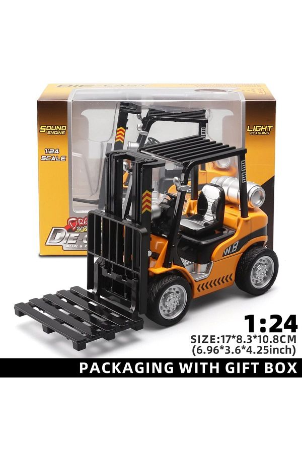 Choice-Style 2 1:24 Scale Alloy Construction Forklift & Crane Toy Model with Retroactive Motion & Sound & L 1