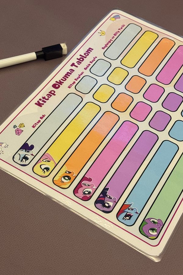 caps-Book Reading Tracking Planner for Kids – Write-Wipe Desktop Notebook - Write-Wipe Pen Gift 1