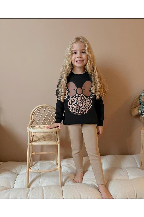 RAPAPA-Girl's Leopard Pattern Ribbed Tights Girl's Suit 1631K 1