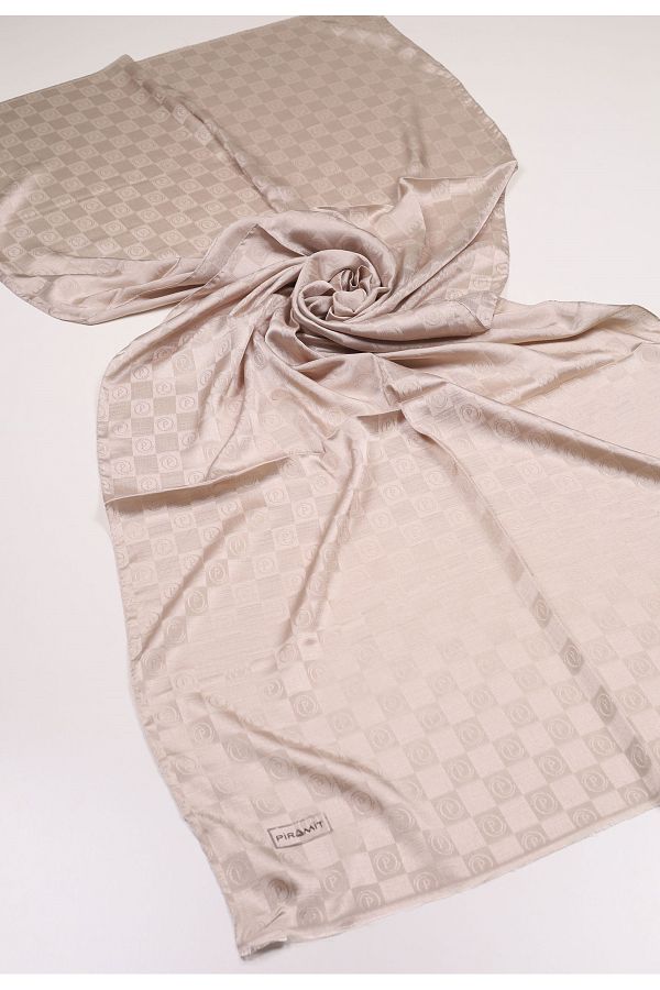 PİRAMİT-Pyramid Monogram Flush Shawl - Pattern-03 - Color-01 1
