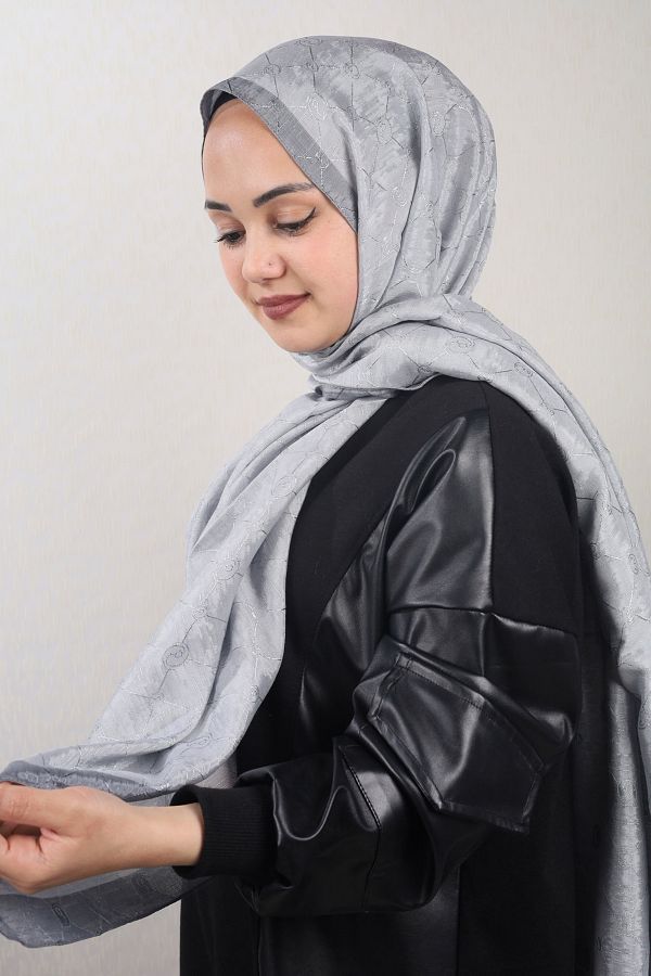 PİRAMİT-Pyramid Monogram Flush Shawl - Pattern-01 - Color-11 1