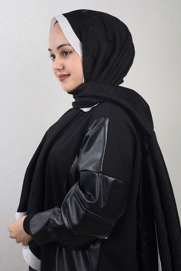 PİRAMİT-Pyramid Monogram Flush Shawl - Pattern-01 - Color-05 1