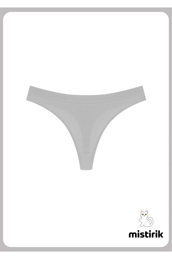 MİSTİRİK-Paulo Model Flexible and Soft Corded String Model Sports Panties Gray Color 1