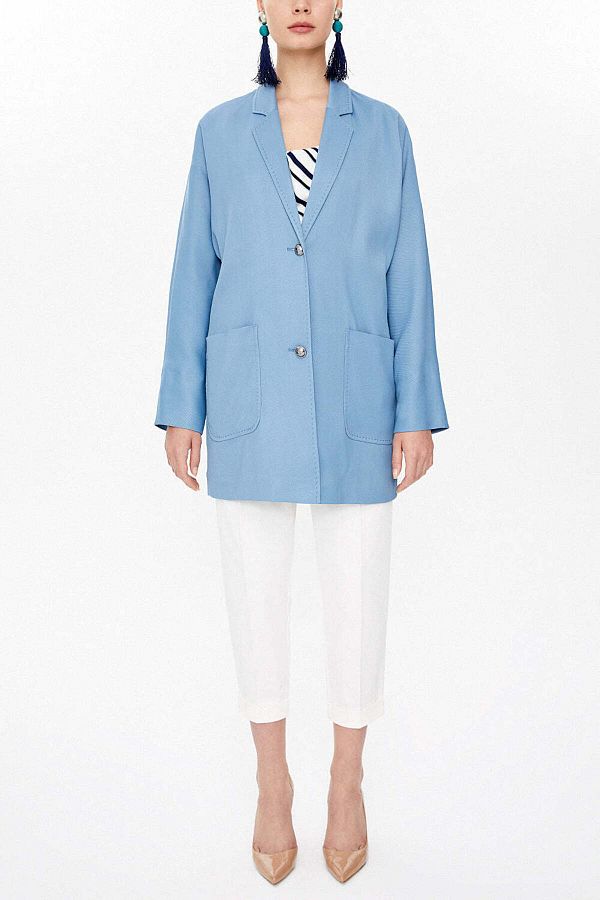 SOCIETA-Blue Buttoned Jacket 61130 1