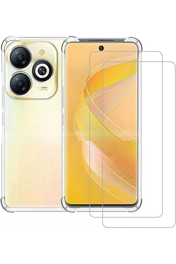 erorex-1+2 قطعة غطاء حماية وواقي شاشة متوافق مع هاتف Infinix Smart 8 مصنوع من الزجاج المقوى الناعم 1