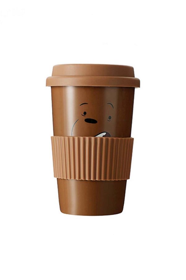 Miniso-Three Bears Ceramic Coffee Mug with Lid 400ml - Grizzly 1