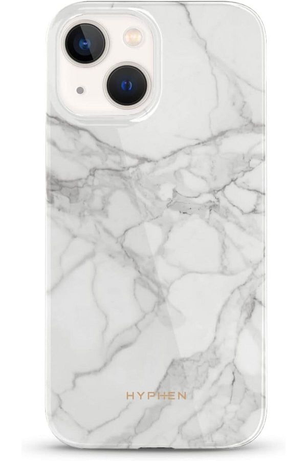 HYPHEN-Luxe Marble Case Compatible With Iphone 13 Mini ( White) -Wireless Charging Compatible tech 1