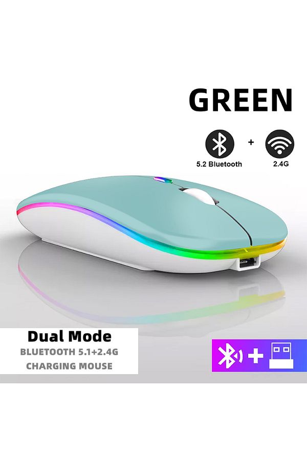 Choice-Dual Mode Wireless Tablet Phone Computer Bluetooth Wireless Mouse Rechargeable RGB Backlight Mice fo 1