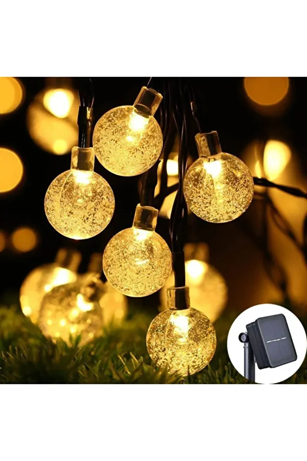 PDQ-7M50LEDs 1pc warm light 1/4PCS Solar Crystal Globe LED String Lights 60 LED 8 Lighting Modes IP65 Fa 1
