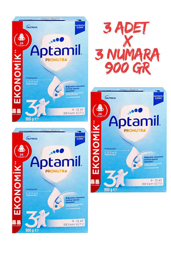 Aptamil Pronutra 3 Devam Sütü 900 gr 9-12 Ay 3 Adet