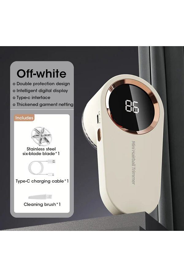 Choice-White Lint Remover for Clothing Portable Electric Fuzz Pellet Remover LED Display Rechargeable for C 1