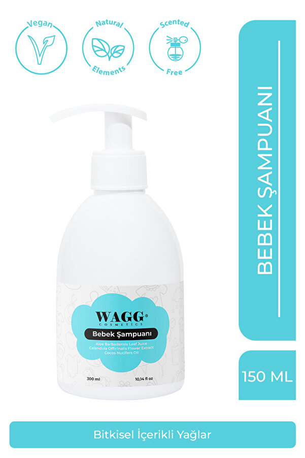 WAGG Cosmetics Organik Göz yakmayan Bebek Saç şampuanı 300ML