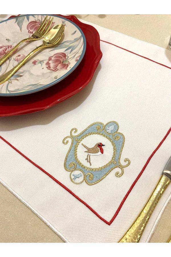 Soft Colours-2 Pieces of Pip Studio Patterned Decorative Embroidered American Service Set 1
