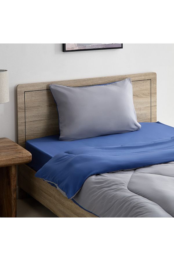 erorex-Derby 2-Piece Reversible Microfiber Single Comforter Set - 135x220 cm 1
