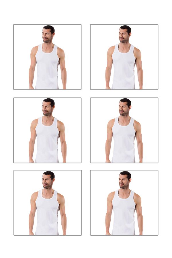 ÖZKAN underwear-Мъжки спортни панталони Özkan 0058 с 6 бр., 100% памучни, гъвкави и удобни, с кръстосан гръб, дебели презрамки и ремъци тип „рамбо“ A 1