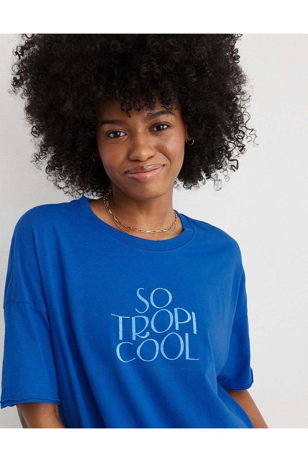 AMERICAN EAGLE-Aerie Graphic Oversized Boyfriend T-Shirt 1