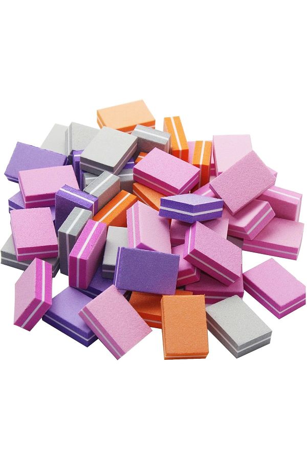 arasia-50 Pieces Multicolor Mini Square Nail Buffer 1