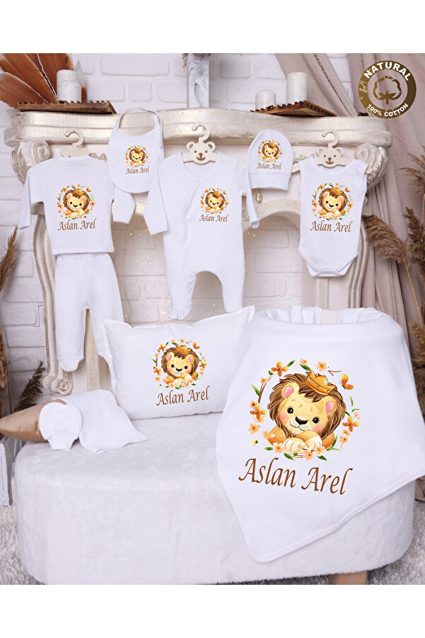 yzc home size dair... Isimli Erkek Bebek 10lu Beyaz Hastane Çıkışı %100 Pamuk E04 fotoğrafı 1