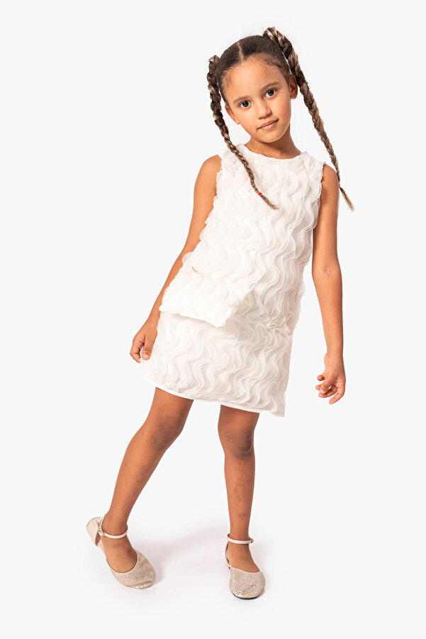 Baby Animals Kız Bebek Kız Çocuk Doğum Günü Parti Düğün Elbise Kısa Kol Çantalı Fırfırlı Tüllü Tütülü Tütü Astarl