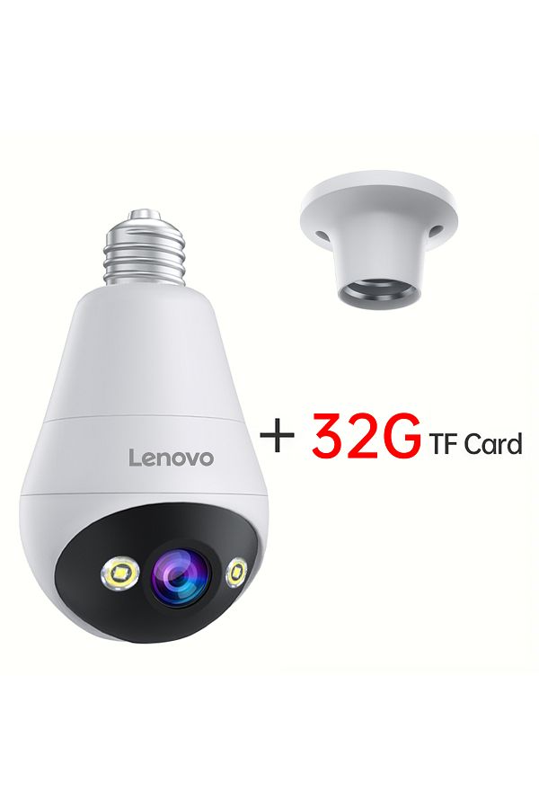 Choice-3MP Bulb Add 32G Lenovo 3MP WIFI E27 Bulb Security Camera Full Color Night Vision Two-Way Voice Inte 1