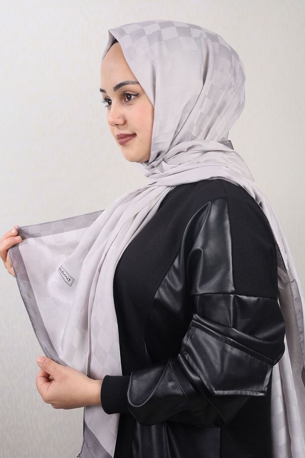 PİRAMİT-Pyramid Patterned Checkers Shawl - Pattern-01 - Color-06 1