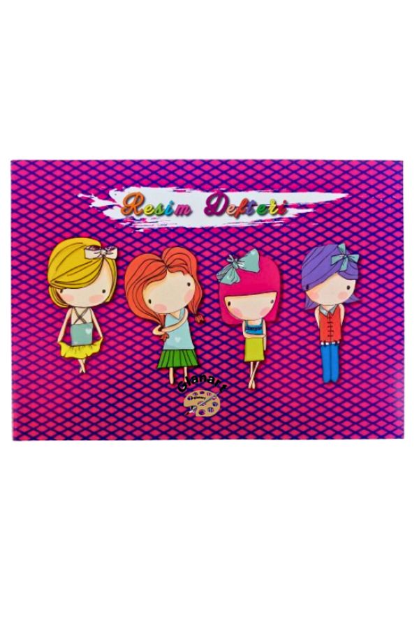 Glanart-60 Sheets Drawing Notebook Medium Size 21X29,5 cm with Velcro on the Edge 1 Pcs 1