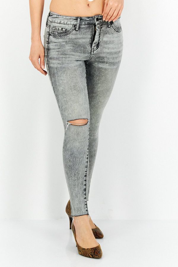 Jessica Simpson-Women Skinny Fit Washed Stretchable Denim Jeans, Grey 1
