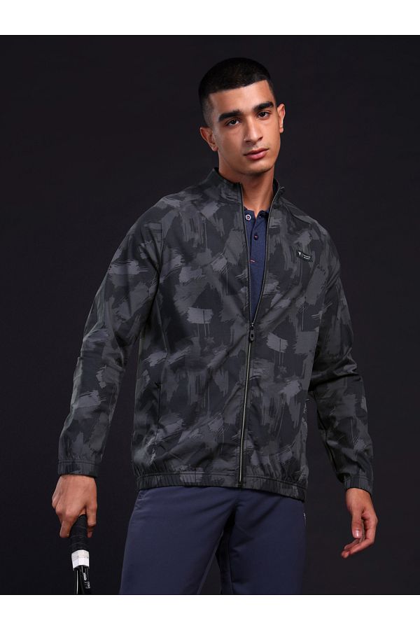 Technosport By Styli-Abstract Printed 2-Way Stretch Jacket 1