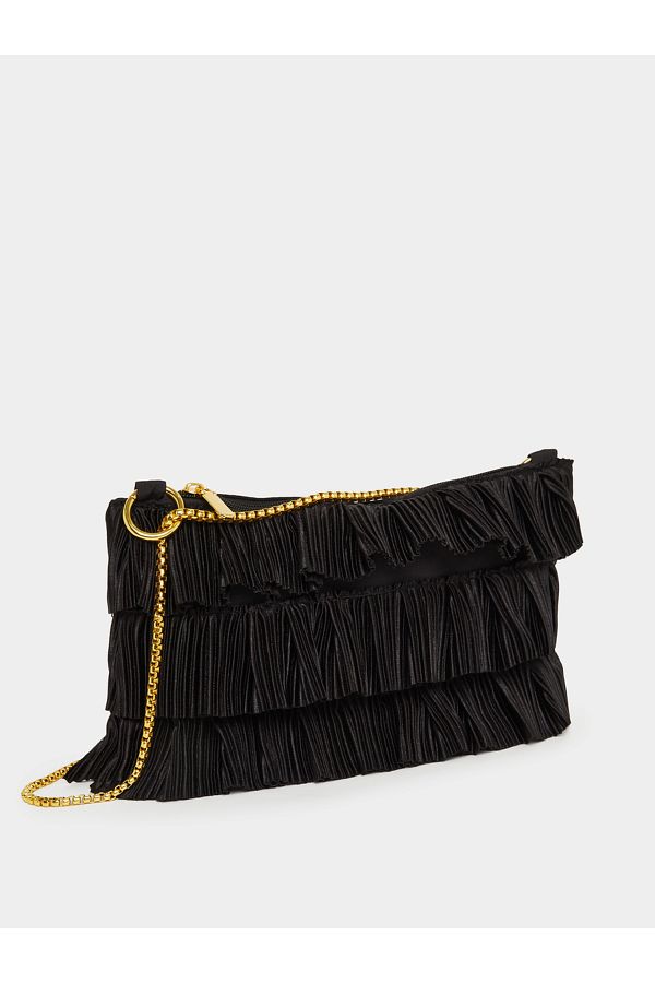 Styli-Textured Layer Detail Chain Clutch Bag 1