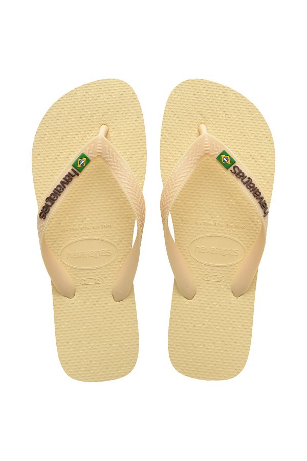 Havaianas-Slapi pentru femei cu logo-ul Braziliei Buttercream 1