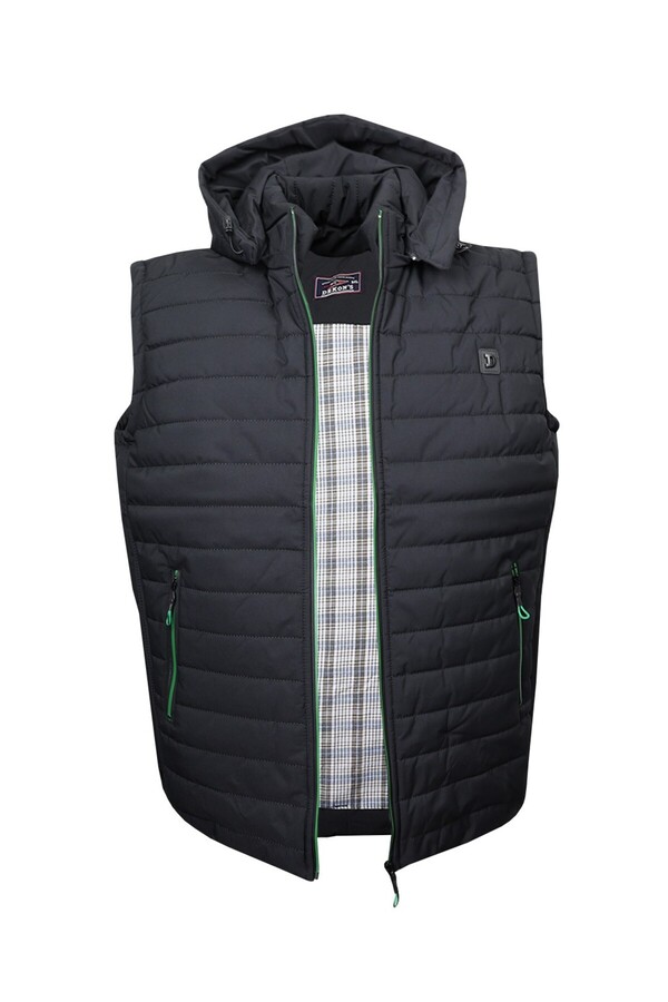 tambattal-Plus Size Padded Black Sports Vest No Tech 1