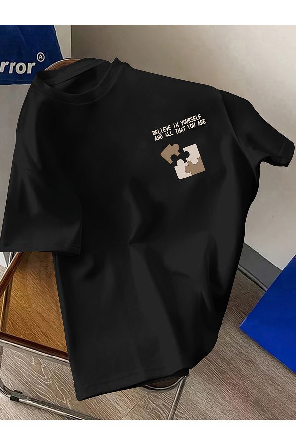 uyguntarz-Unisex-T-Shirt mit „Believe In Yourself“-Aufdruck 1