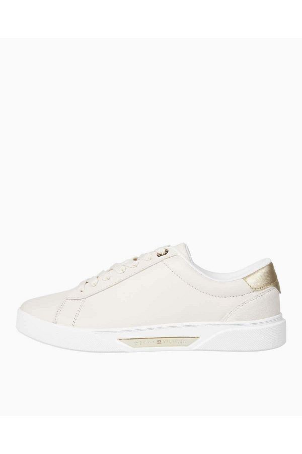 Tommy Hilfiger-Skórzane buty sportowe z metalicznym logo i detalami Fw0Fw08382 Aa8 1