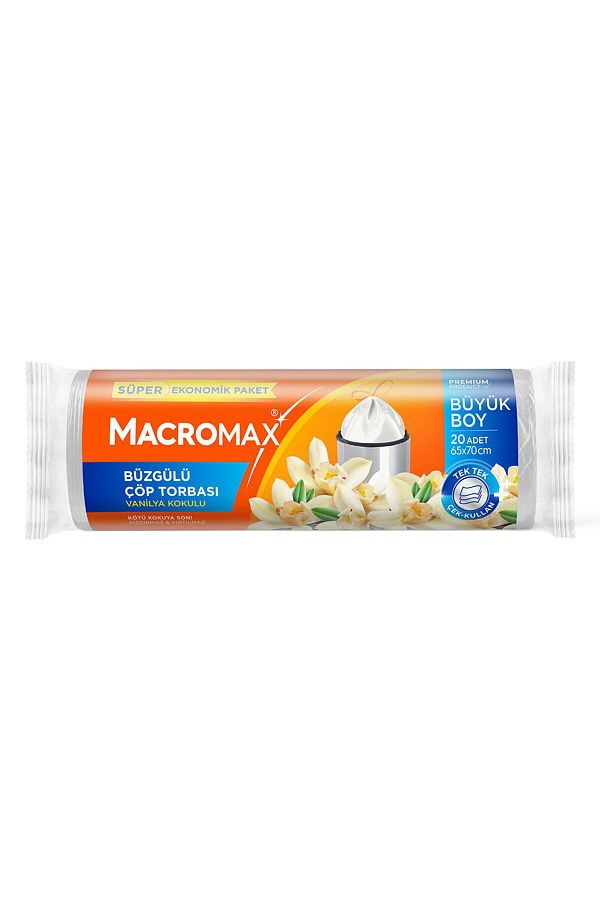 MACROMAX-Drawstring Large Garbage Bag Vanilla 20Pcs 1
