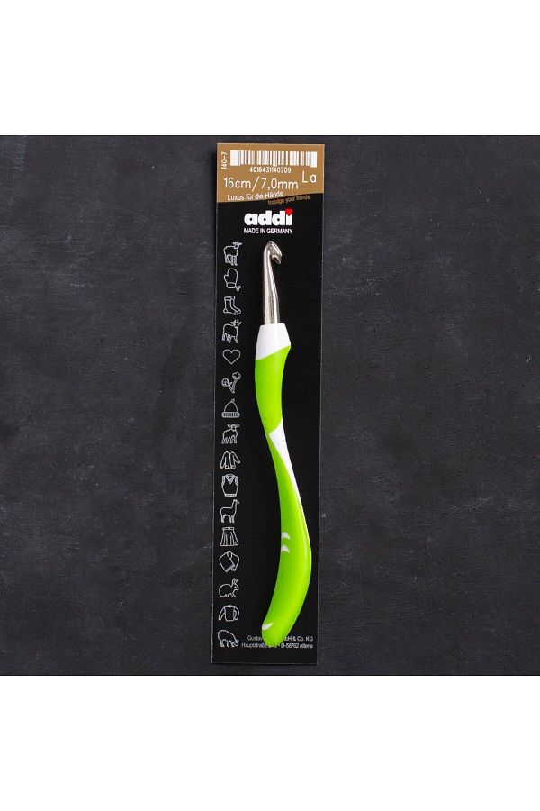 yenitoptan-Addi Swing 7mm Ergonomic Green Wool Crochet - 16cm, 140- 1