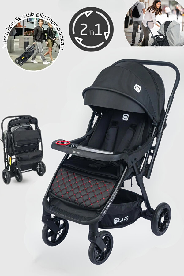 mamie QUARD Lüks Mama Tablalı Çift Yönlü Bebek Arabası