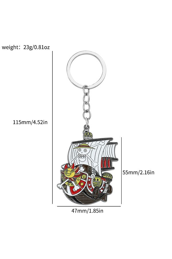 Choice-ONE PIECE Classic Anime ONE PIECE Keychain Cool Pirate Ship Charms Pendant Keyring Car Key Holder fo 1