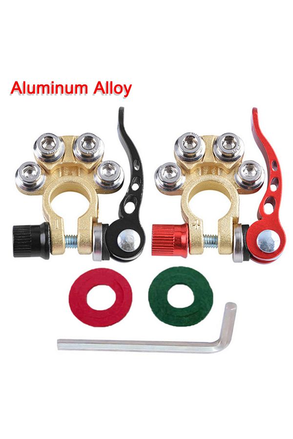Choice-2PCS 12V Battery Terminal Clamps Connectors 2 Pcs 4 Way Quick Release Disconnect Car Battery Termina 1
