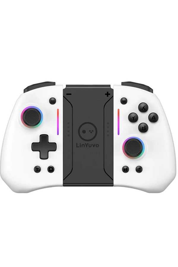 Choice-WHITE LinYuvo KS42 Meteor Light Wireless Joy-pad with 8 Color RGB Lights for Switch/Lite/OLED, with 1