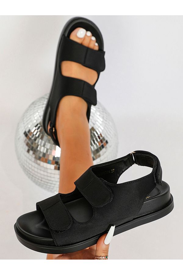 Sneak-a-Peek By Styli-Double Velcro Strap Open Toe Sandals 1