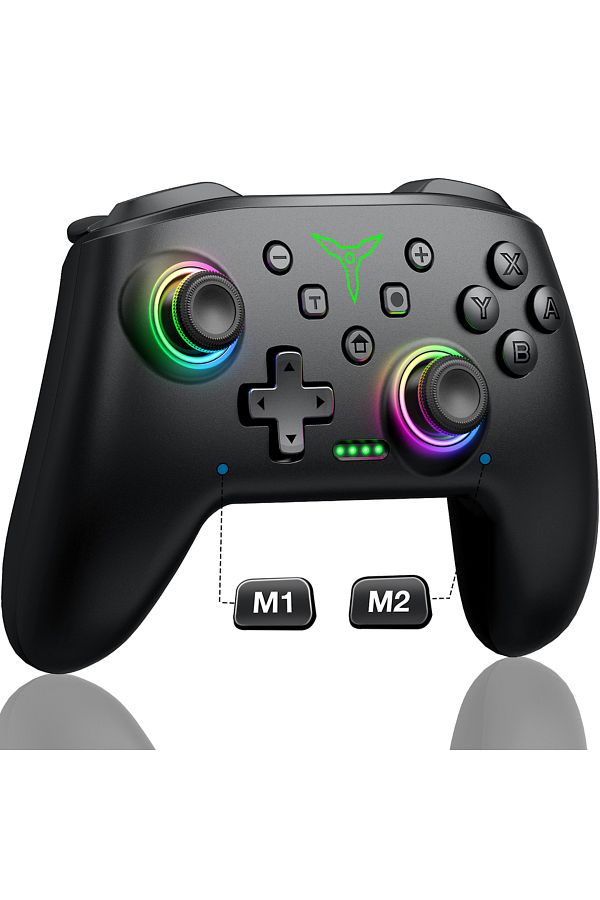 DinoFire-Q218-wired for PC Dinofire Wireless Bluetooth RGB Controller for Nintendo Switch/Switch OLED/Switch 1