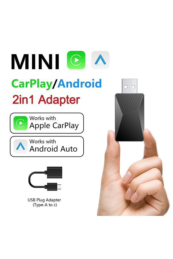 Choice-2IN1 Mini 2in1 Wireless CarPlay Android Auto Wireless Adapter Smart Mini Box Dongle Bluetooth WiFi F 1