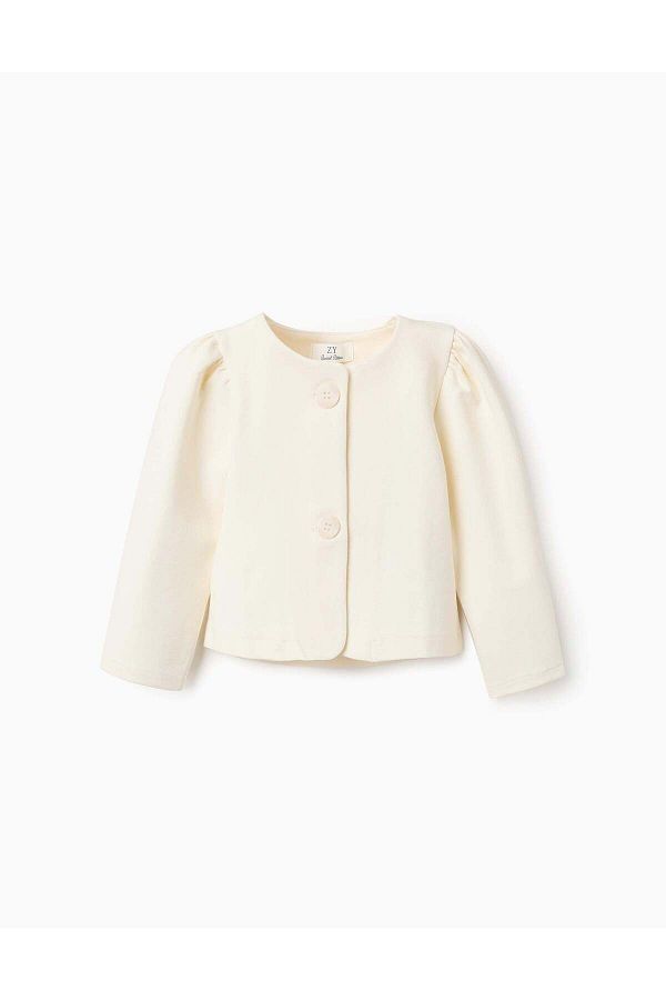 Ziddy-Classic Jacket for Baby Girls, Cream 1