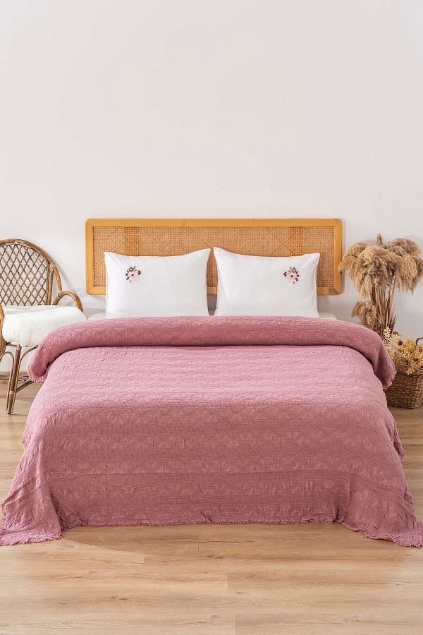 Rivaİstanbul-Felix Rose Embroidered Double Pique Set 4 Piece Sleep & Dowry Set 1