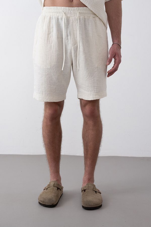 İLKCET MODA-Embossed Pattern Men's Shorts 1