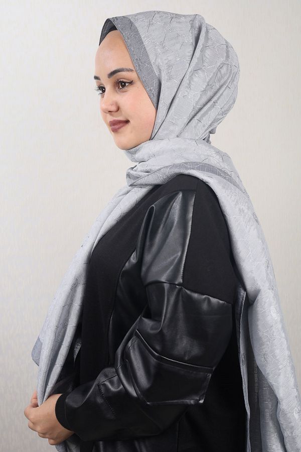 PİRAMİT-Pyramid Monogram Flush Shawl - Pattern-01 - Color-08 1
