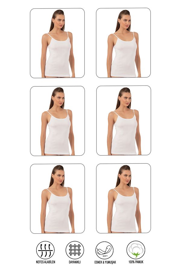 ÖZKAN underwear-Özkan 0107 - Γυναικείο πλεκτό εσώρουχο 6 συσκευασιών, 100% βαμβάκι, ελαστικό και άνετο, λουράκι από σχοινί 1