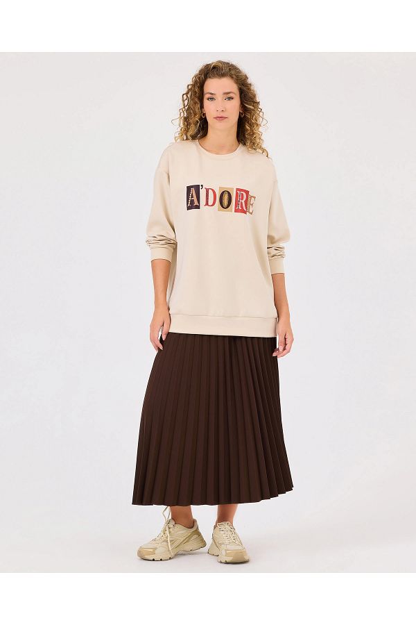 SCL-Text Printed Long Sleeve Sweatshirt 1